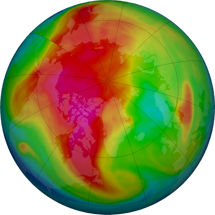 Arctic ozone map for 26 February 2023